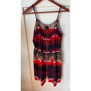 Dolce Vita 100% Silk Exposed Zipper Front Mini Dress, S